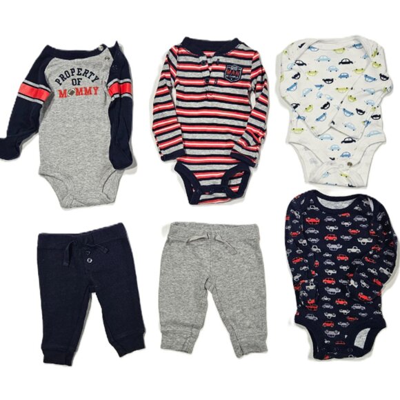 Newborn 6-Pc Bodysuit & Pants Bundle – Carter’s/Just One You, Circo - Picture 1 of 10